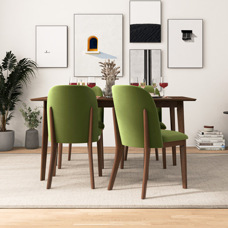 Mid century modern velvet dining deals chairs